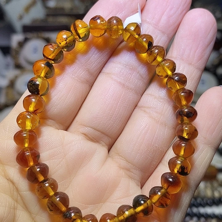 琥珀未镶嵌裸石灵草7m