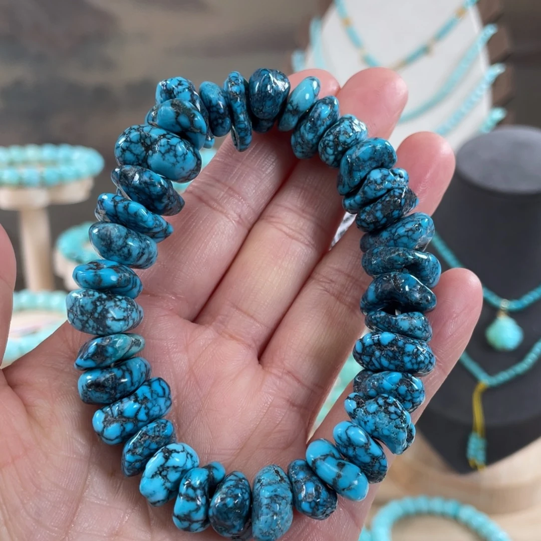 绿松石未镶嵌套链13+精品乌兰花藏扣手串