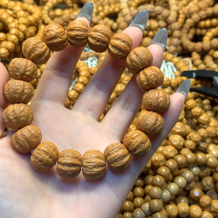 猴头核桃手串叶*京八棱微瑕