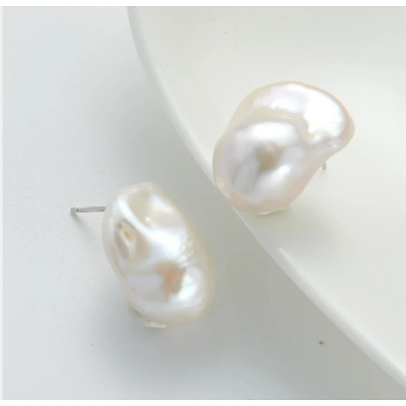 阁主珠宝天然巴洛克珍珠耳钉【多样性发其一】【多样性发其一】