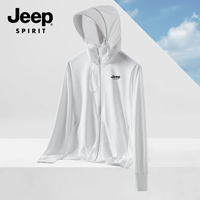 JEEPSPIRIT吉普情侣防晒服男款夏薄款透气外套衣防紫外线男防晒衣