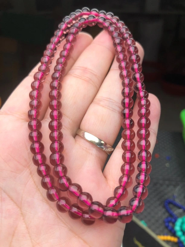 606紫牙手串6mm三圈