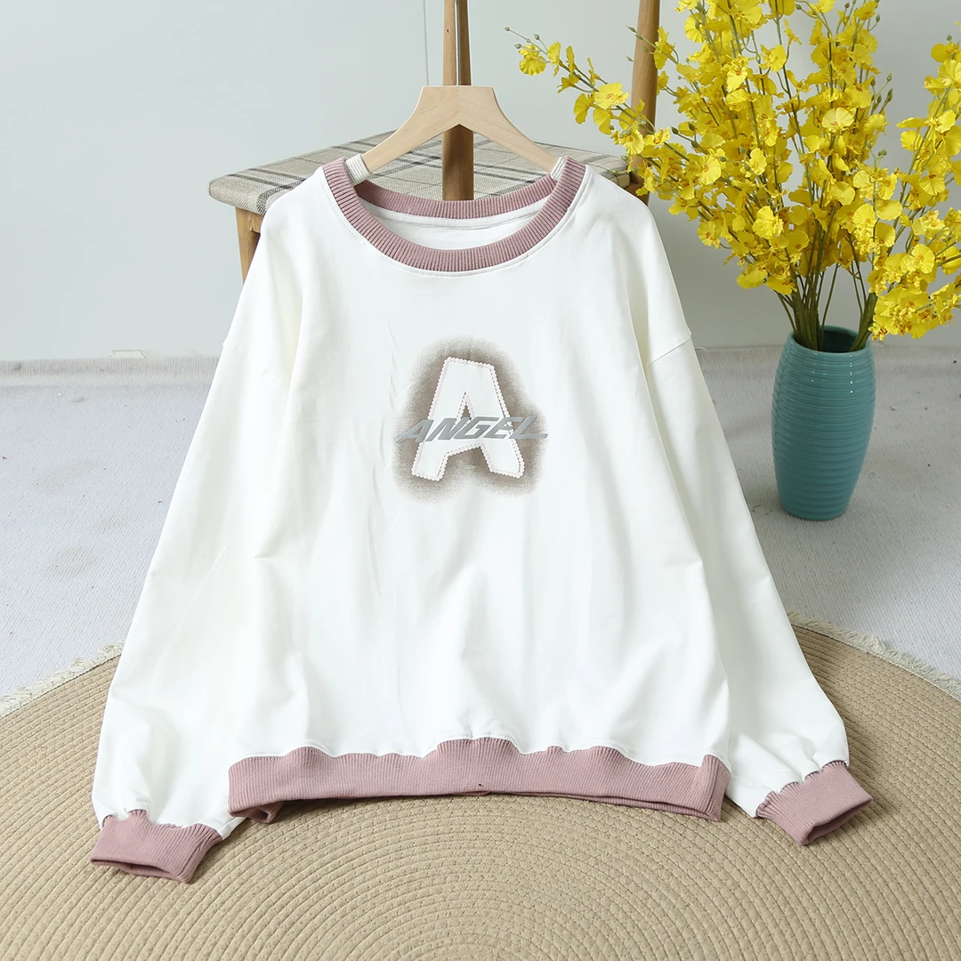 女士时尚字母简约春秋圆领休闲春秋季舒适韩系百搭卫衣H463