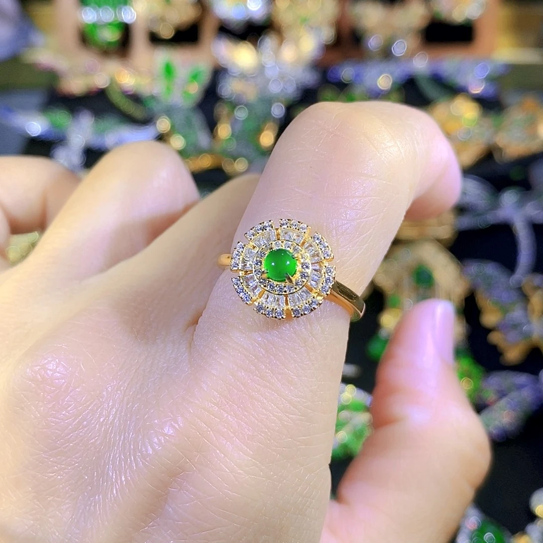 吊坠(不含链)银S925镶嵌翡翠