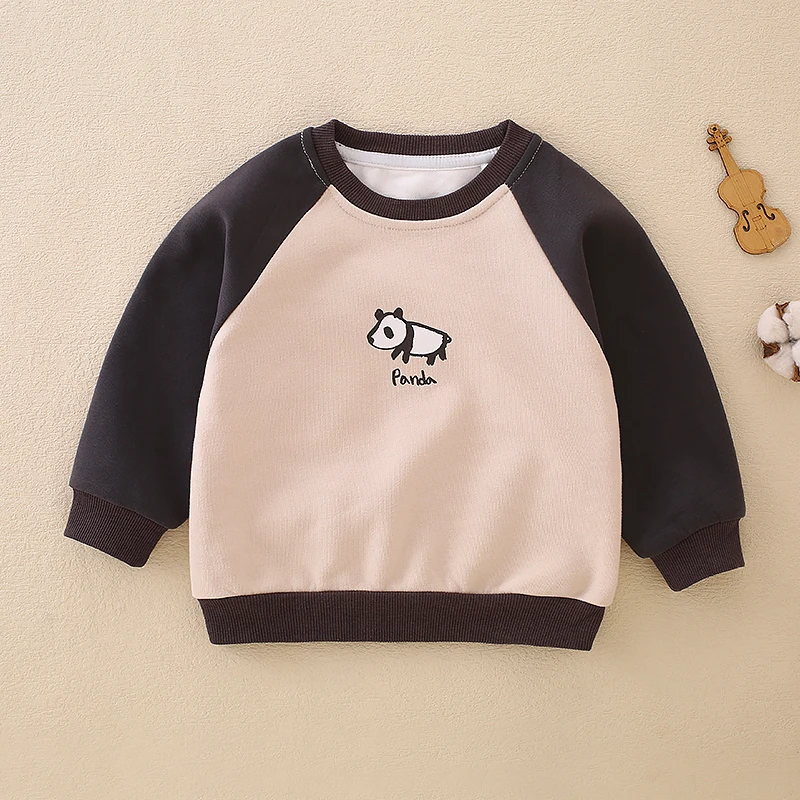 星柠【春款卫衣】儿童春季圆领套头卫衣熊猫家园男女宝时尚百搭