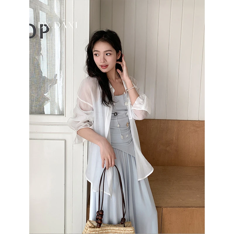 代大喜【百搭神器】欧若风衬衫女2025新款爆款洋气衬衣夏季薄外套