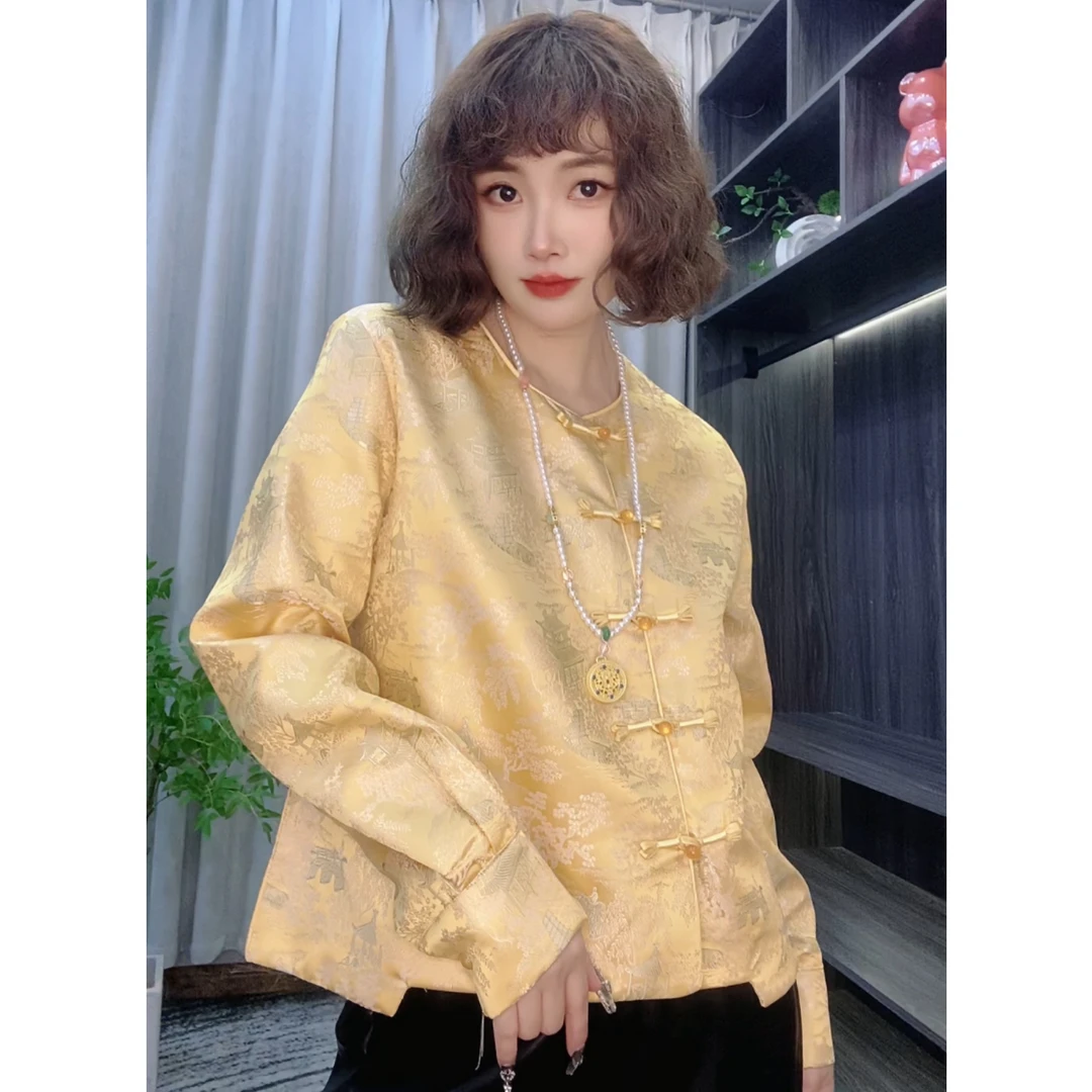 国风重工刺绣不规则开衫外套2025春秋新款气质显瘦上衣