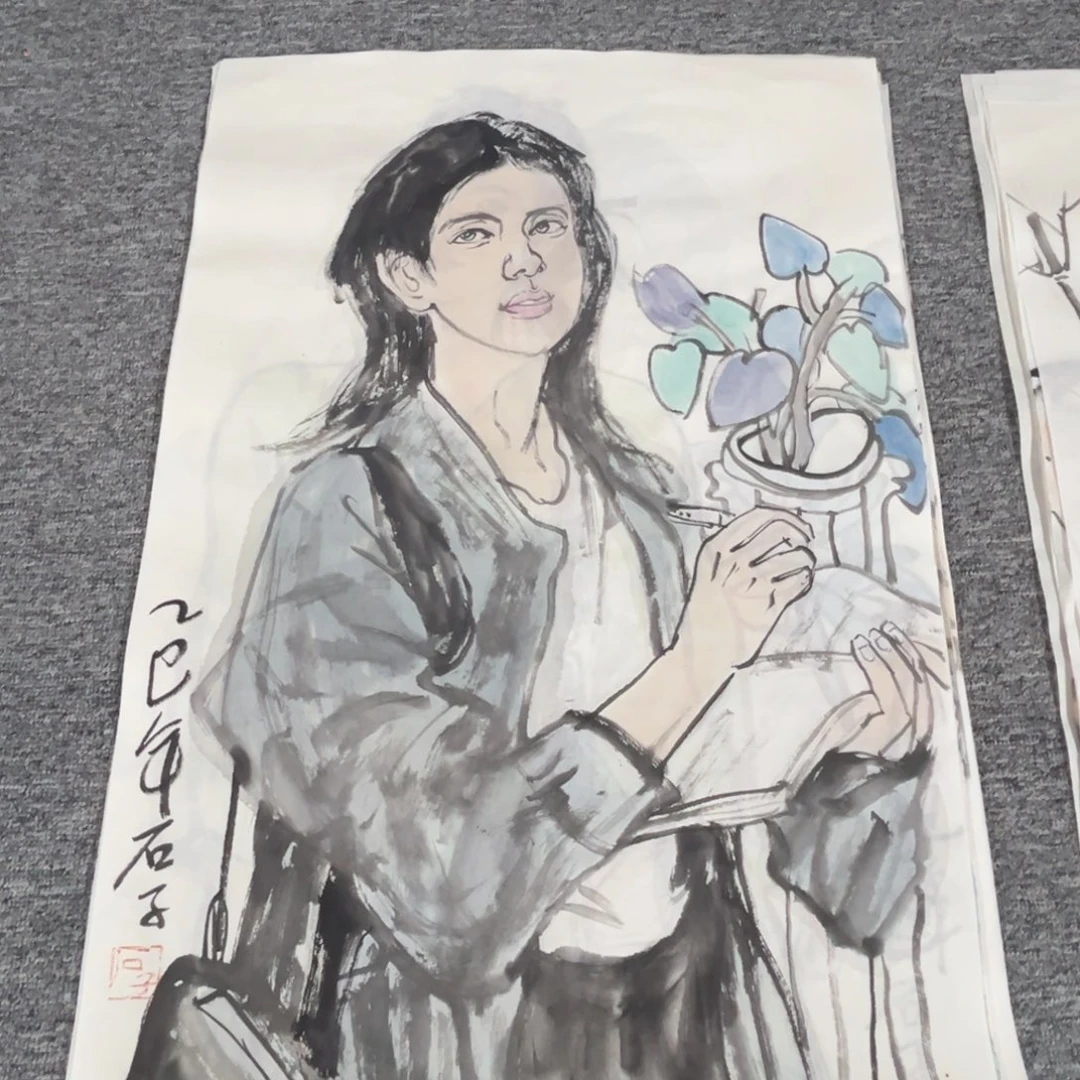 国画绘画作品多次