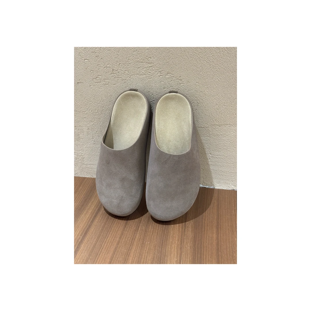 【大C严选】纯元！头层丝光牛反绒平底穆勒鞋~吊打市场版本