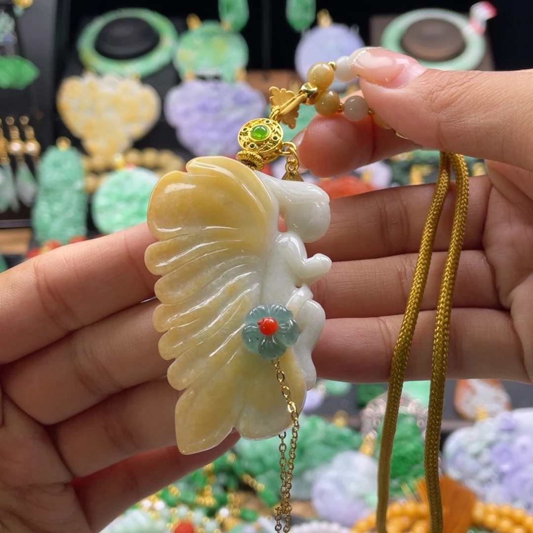 翡翠未镶嵌颈饰代编织