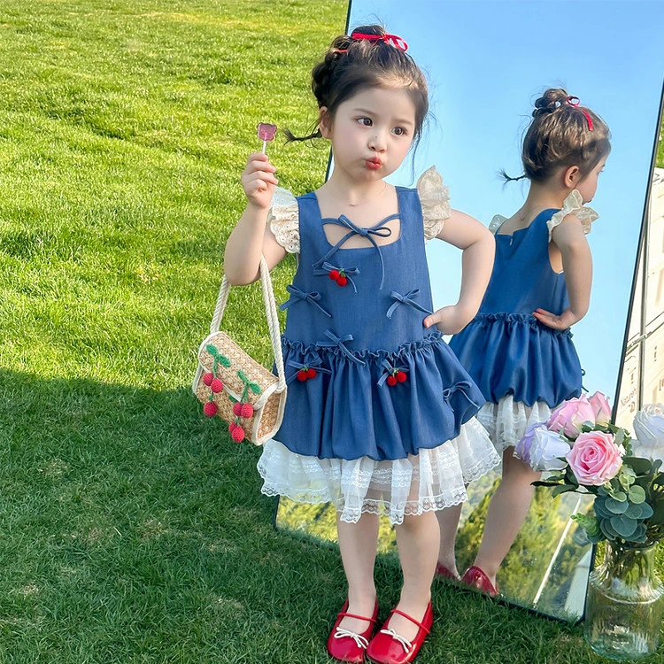 女童韩系牛仔连衣裙夏装2025新款宝宝时髦无袖公主裙夏季背心裙子