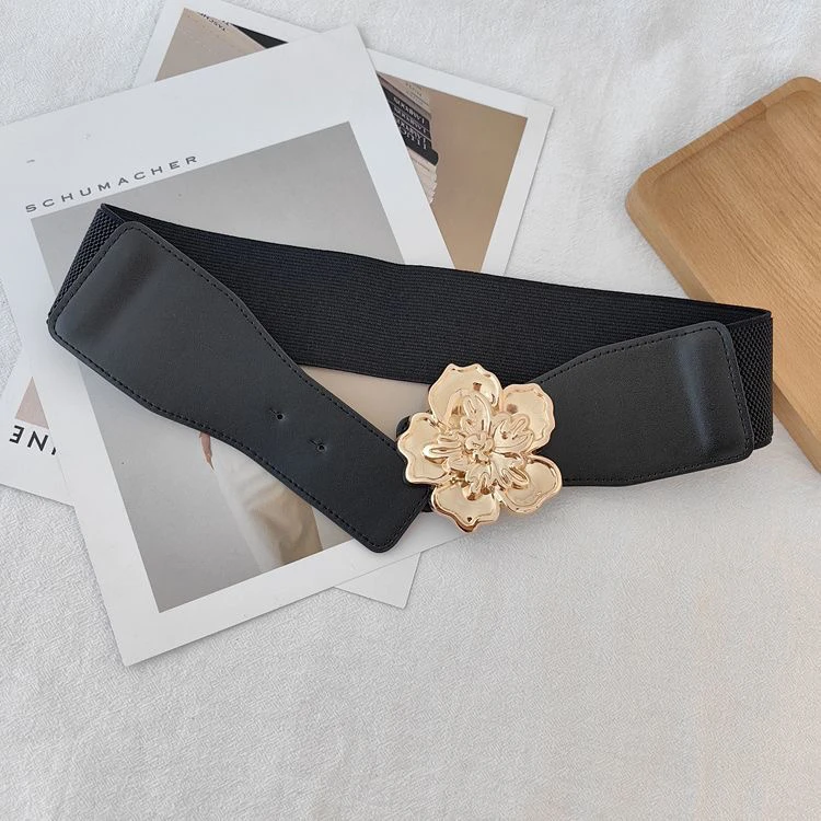 女士皮带松紧排扣百搭腰封