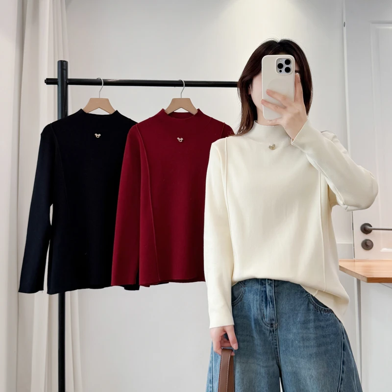 小薇大码女装110-200斤秋冬季新款休闲宽松百搭打底大码针织衫