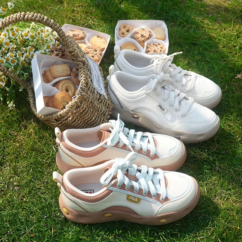 FILA斐乐 COOKIES曲奇复古帆布鞋2025新款夏季运动休闲鞋小白鞋