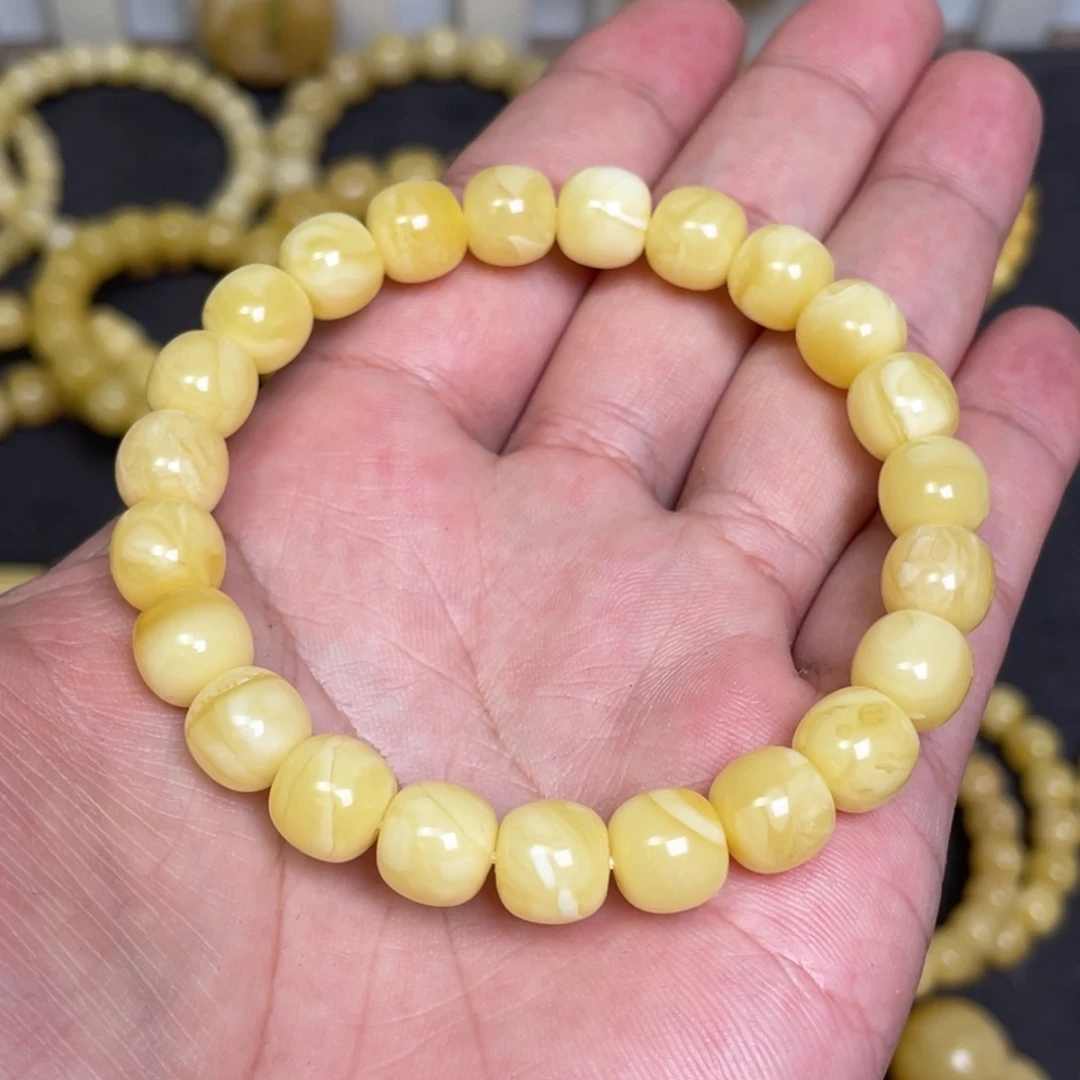 蜜蜡未镶嵌裸石蜜蜡手串9.5×9mm