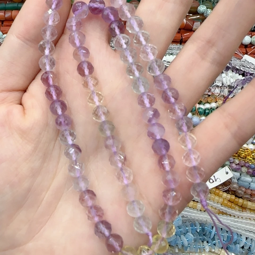 玛瑙/玉髓未镶嵌珠宝半成品糖果萤石切面一条卡6