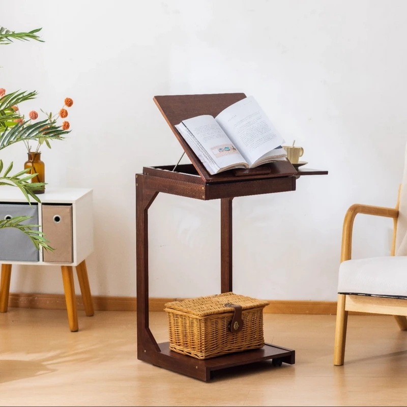 多功能移动边几置物桌家用沙发床边桌电脑娱乐落地翻盖学习桌