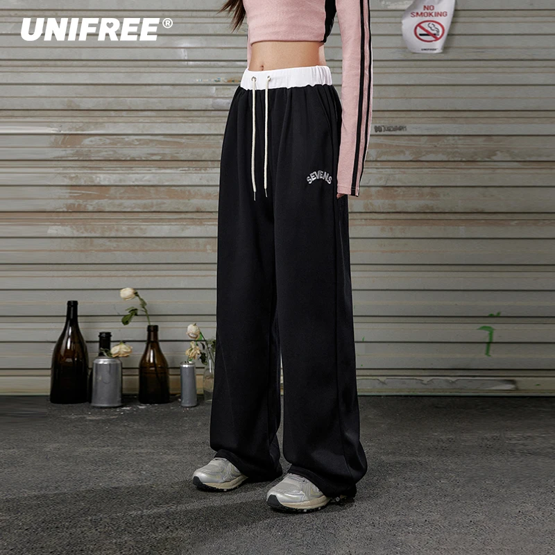 0062【金拐子专属】UNIFREE黑色休闲运动裤U243P582B1B1