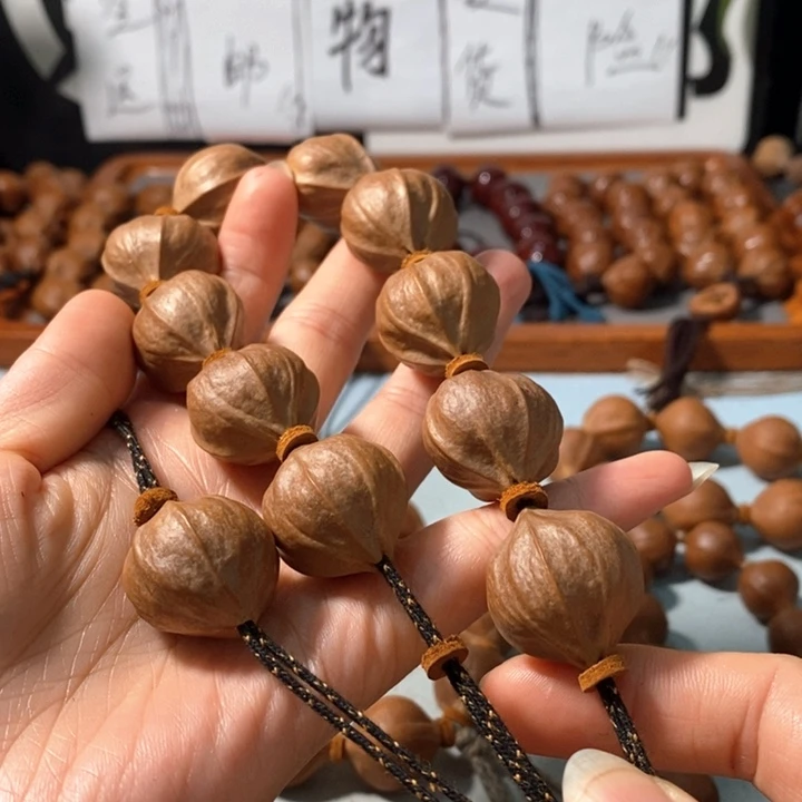 橄榄核手串5222精品蒜头4花老树铁核10+1颗