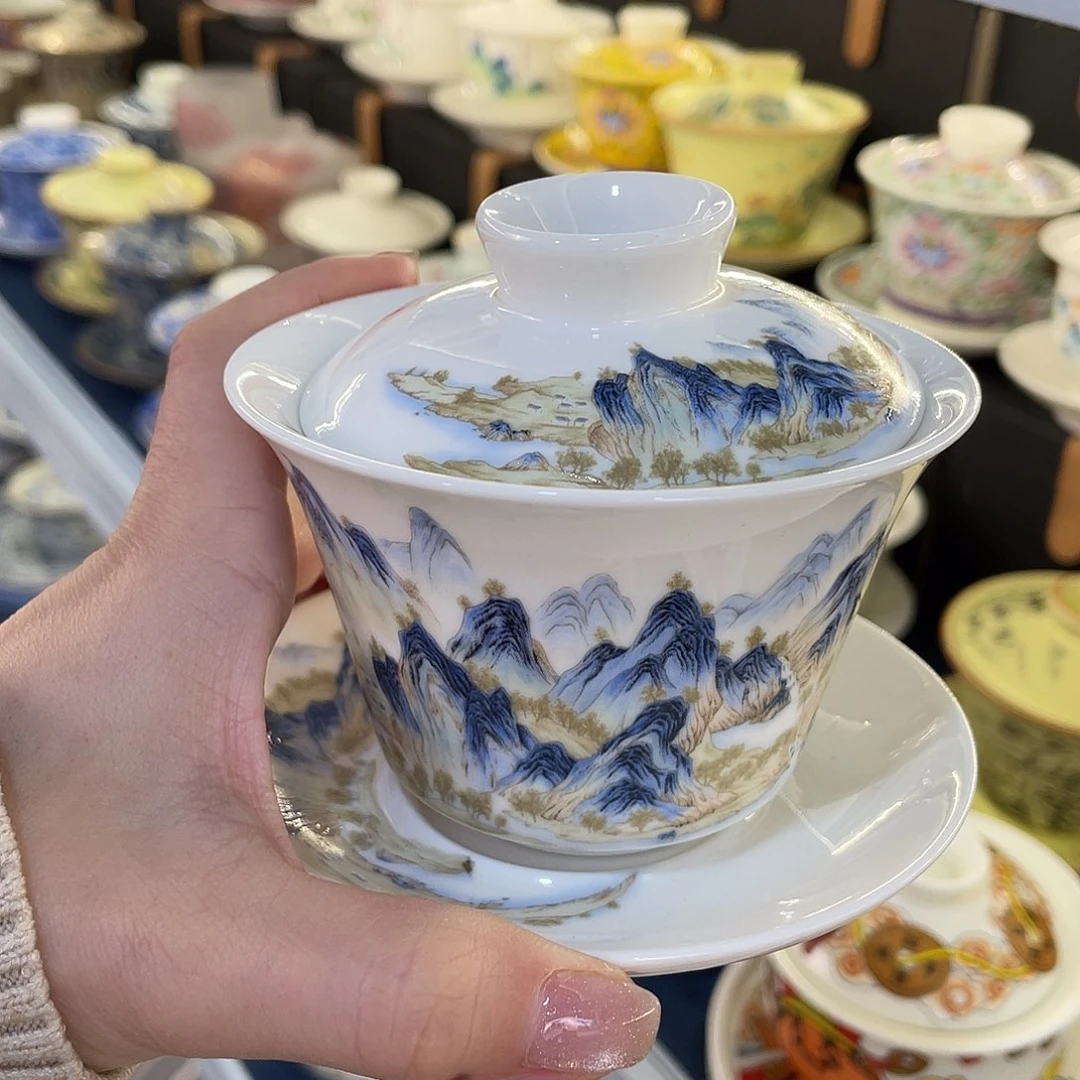 陶景德陶瓷盖碗茶具