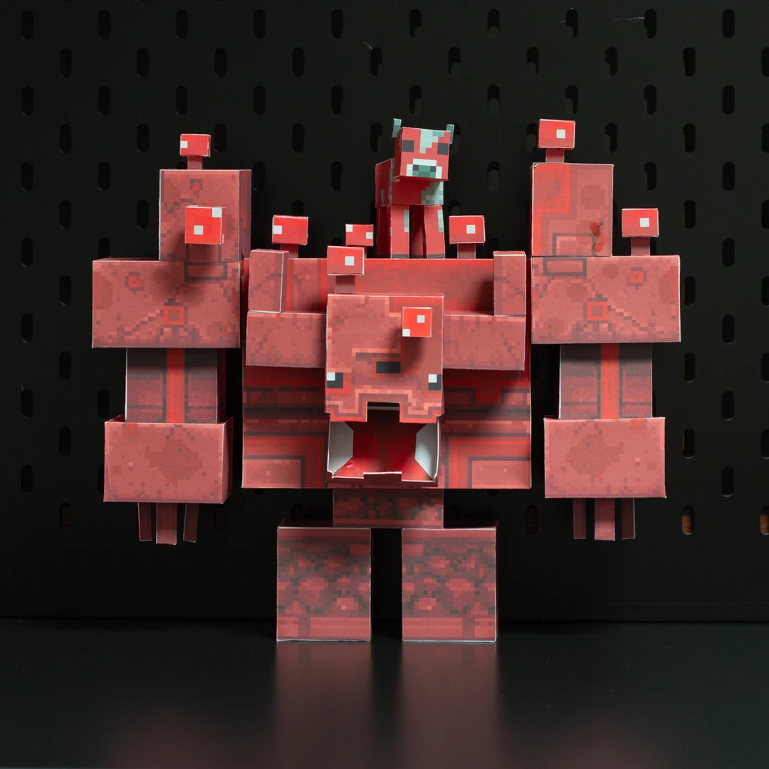 我的世界地下城红石哞蘑菇霜冻巨兽手工纸模型人偶手办自制玩具男