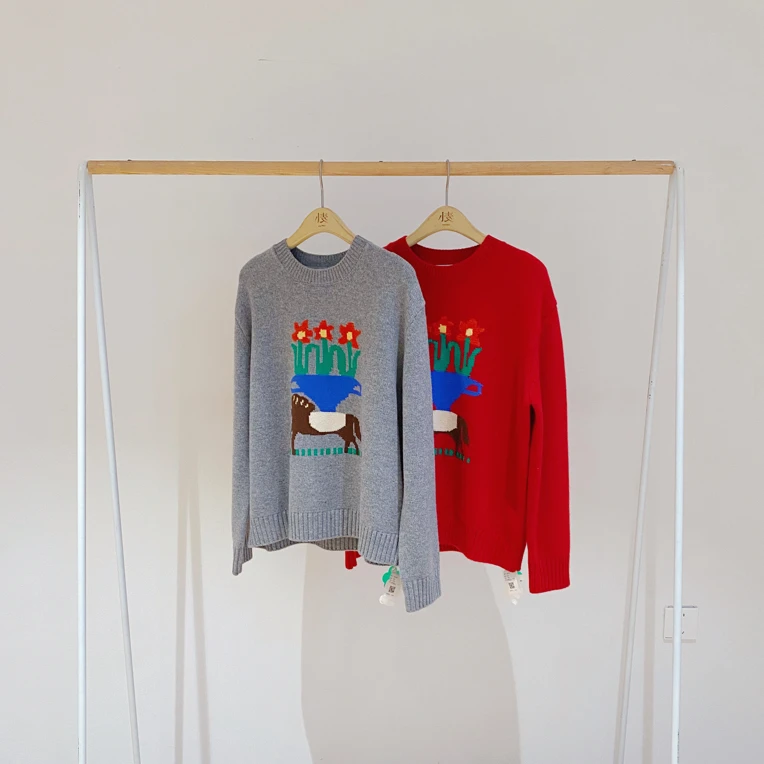 美丽诺羊毛 - “马上开花”套头毛衣