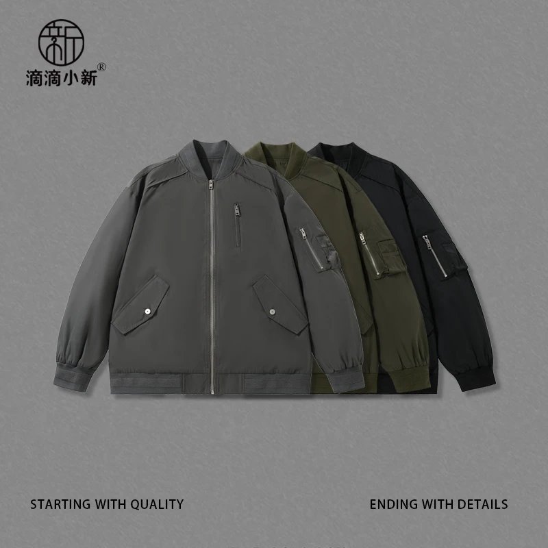 滴滴小新-三防复古飞行夹克外套棒球服美式百搭款式秋冬季TG3158