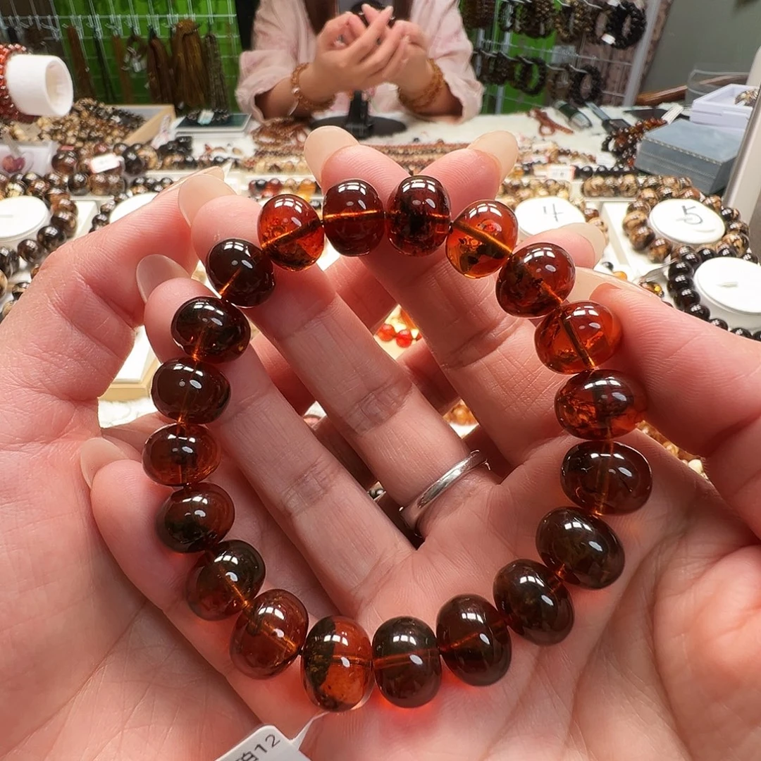 琥珀未镶嵌裸石抚顺琥珀12樱桃红