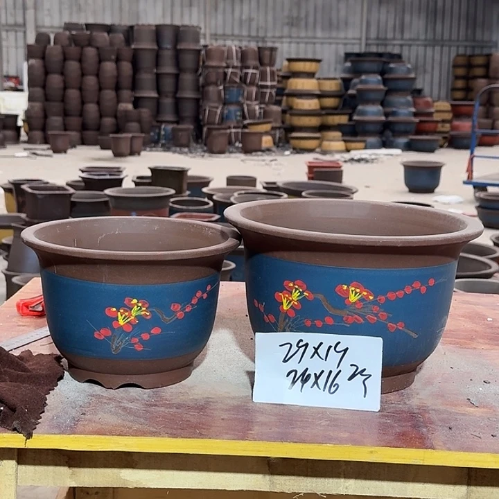 紫砂花盆手工制作66