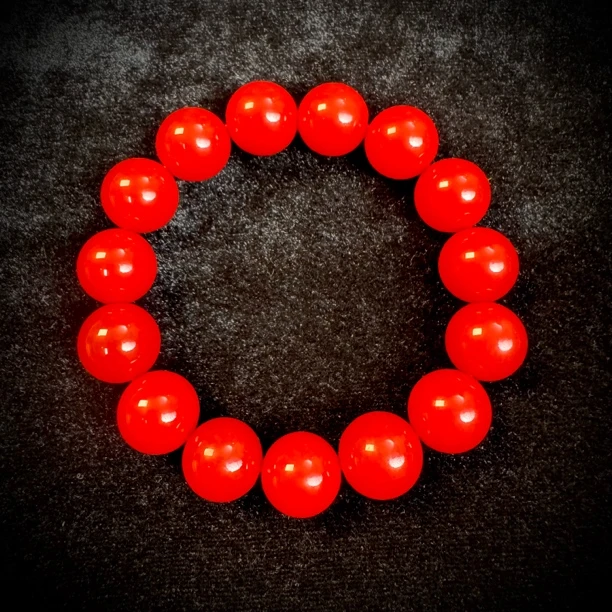 （岳岳文玩）1.2➕圆珠鸽血红手串精品YYS090