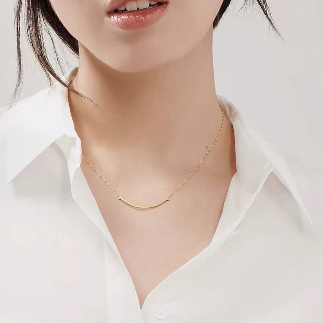 99新 Tiffany & Co./蒂芙尼 小号 蒂芙尼/项链/吊坠/sk 笑脸