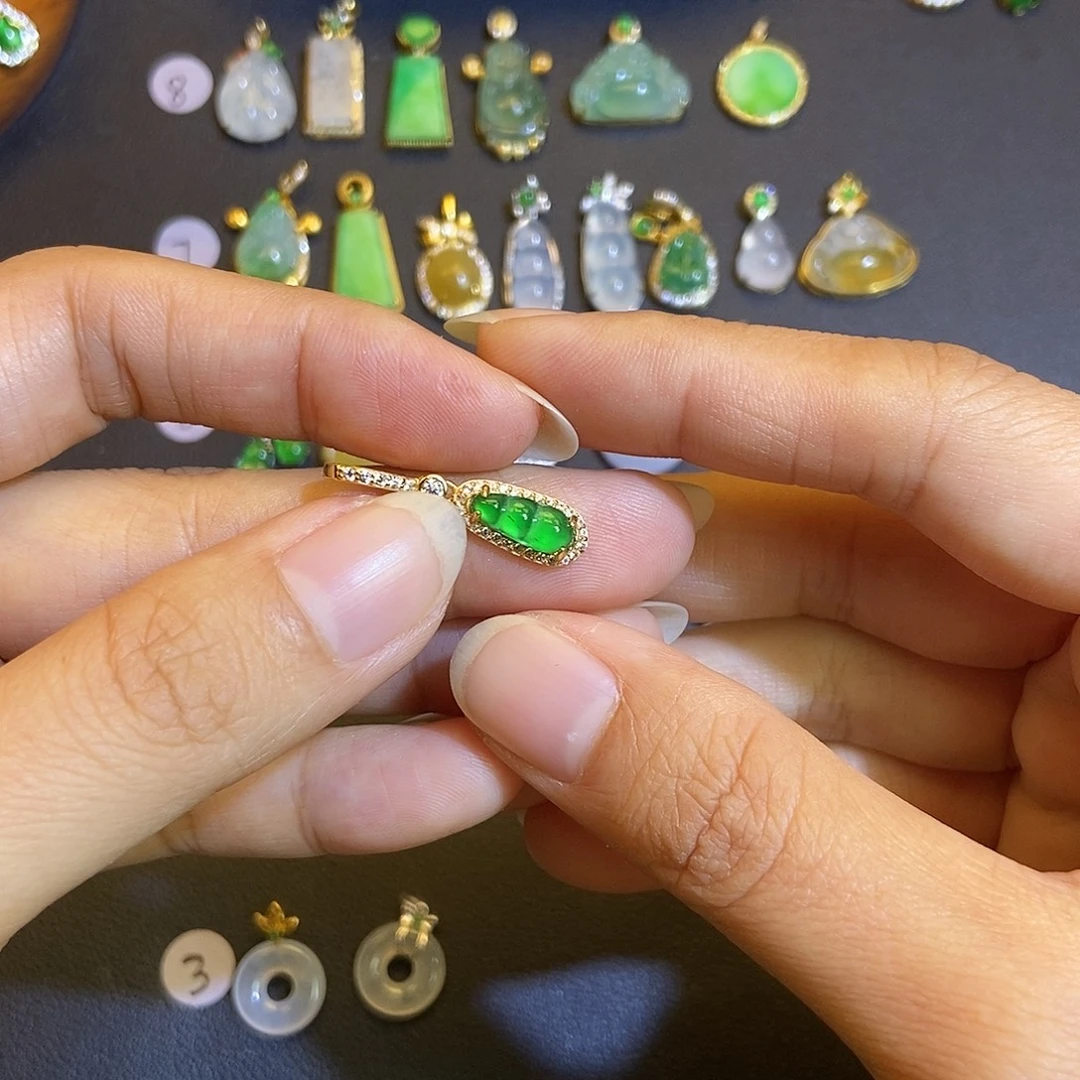 翡翠银S925镶嵌吊坠(不含链)