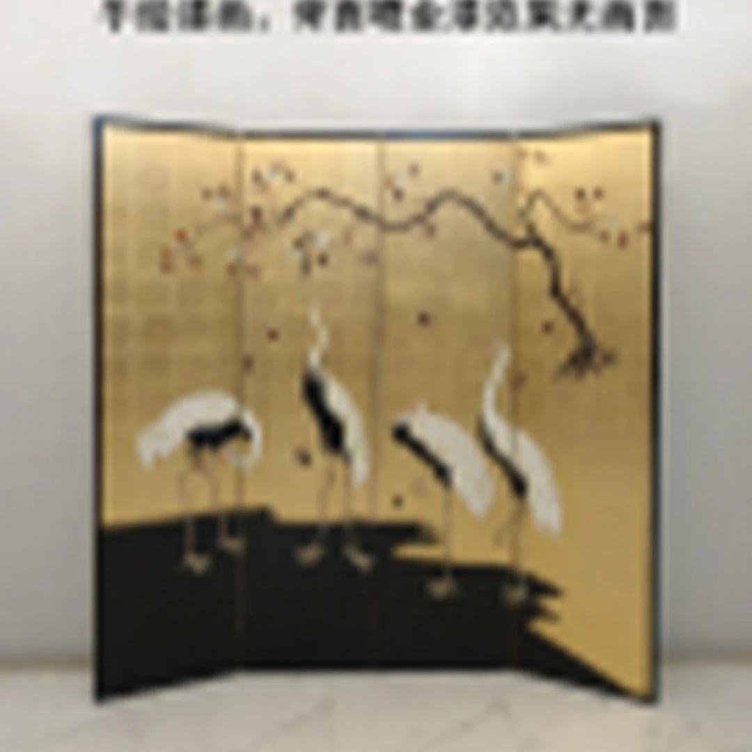 TS268松鹤图屏风高200*宽50cm*4片