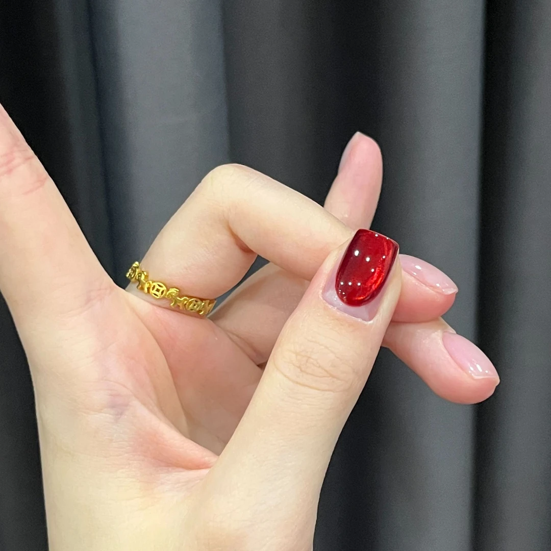 【娜姐优选】正红琉璃玻璃珠猫眼甲油胶