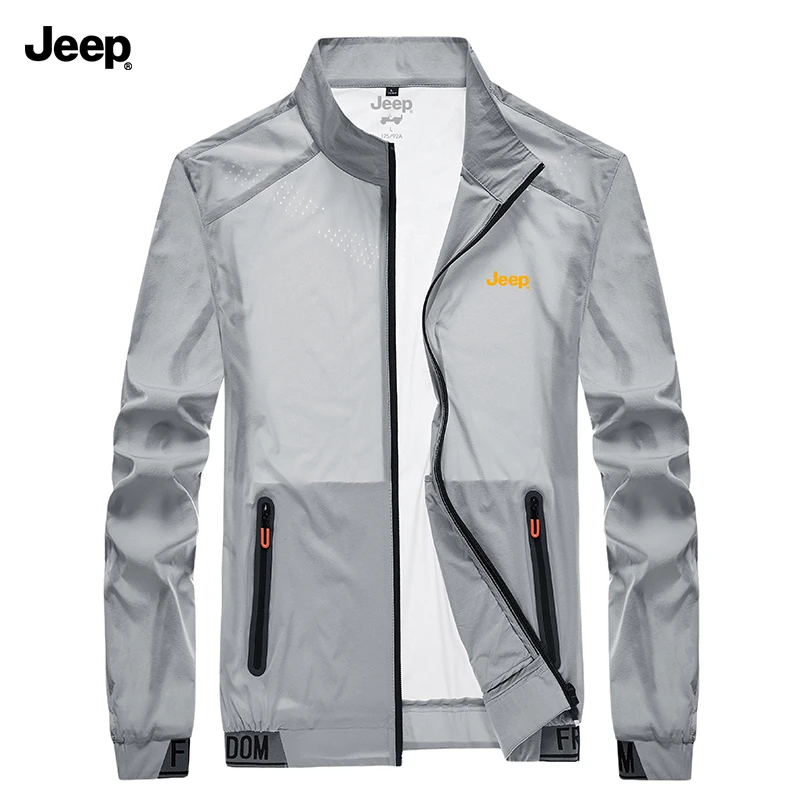 JEEP吉普冰丝防晒衣服男士夏季薄款透气钓鱼骑行休闲户外速干外套