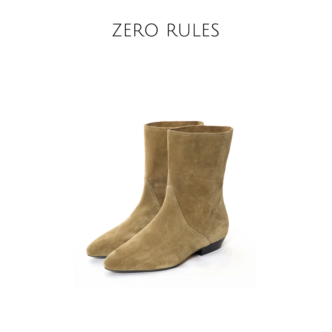 25010616【IS西部靴】头层小牛皮反绒+内里垫脚小羊皮+真皮大底