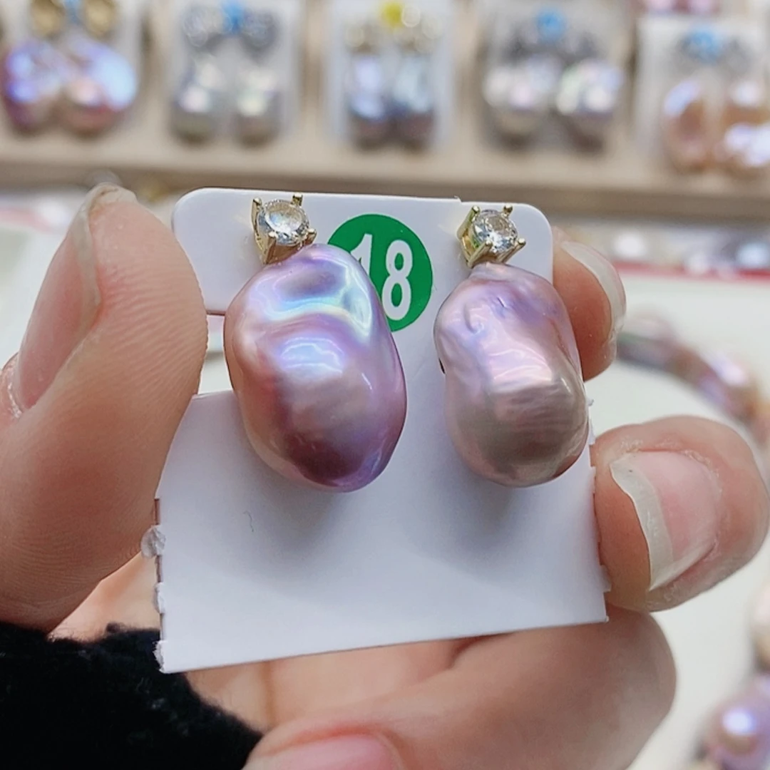 【闪购商品】淡水珍珠耳饰银S925镶嵌