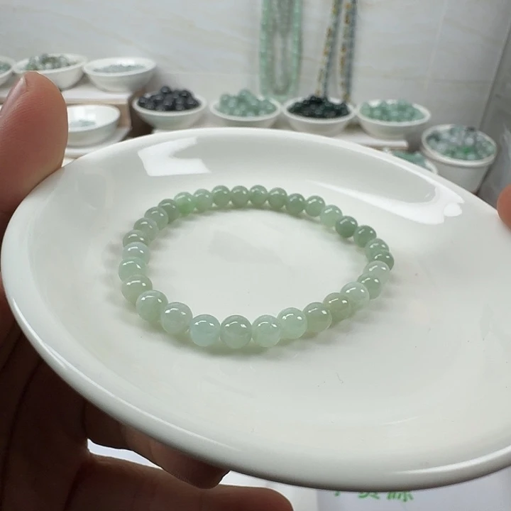 翡翠未镶嵌手链缅甸翡翠A货卡5.7mm