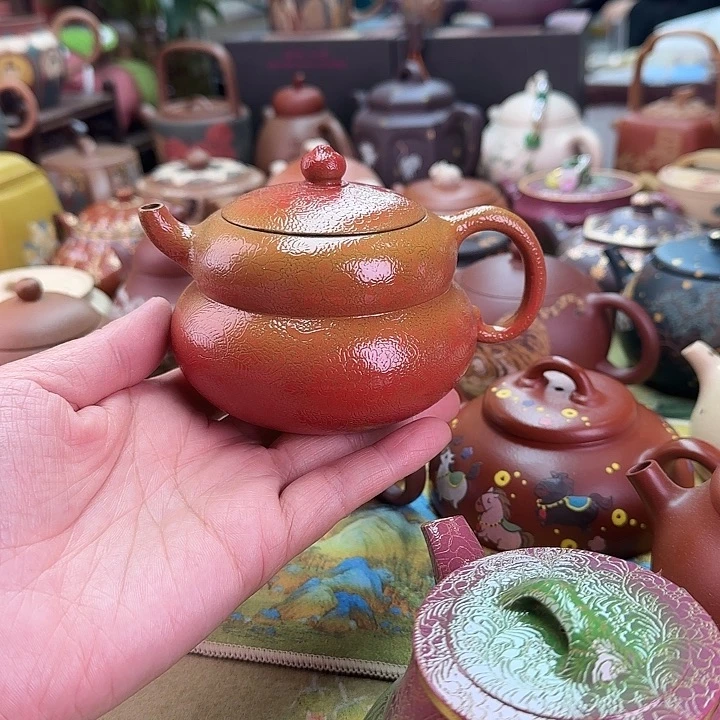 紫砂茶壶珐琅彩葫芦