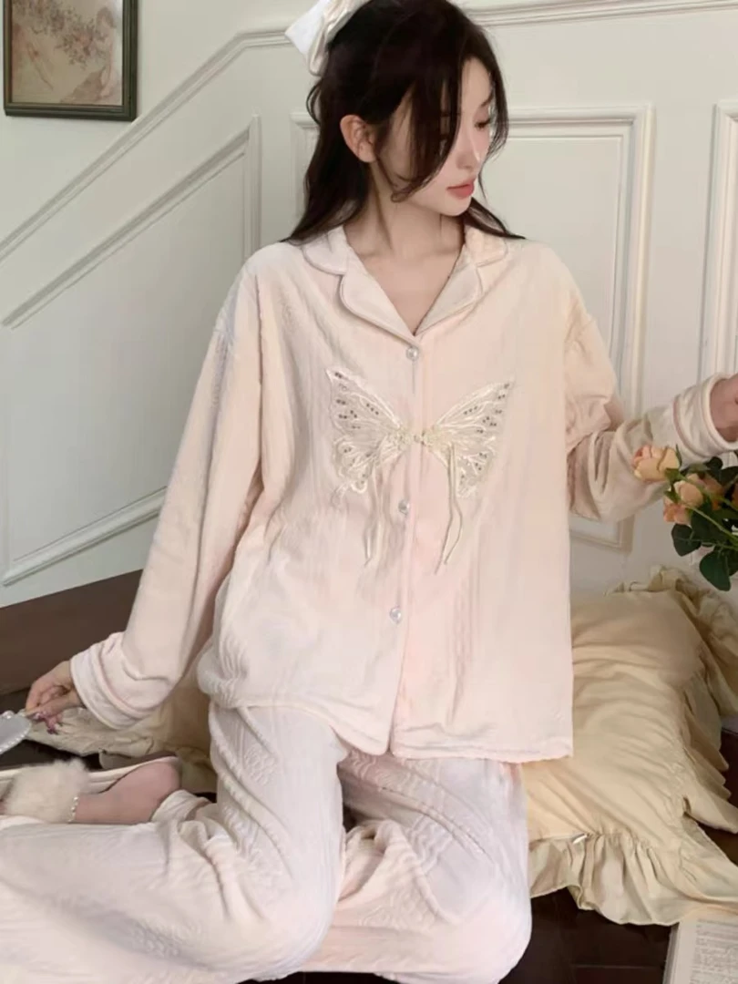 1号【海岛绒】，高货捡漏ins风家居服睡衣女套装~秋冬季