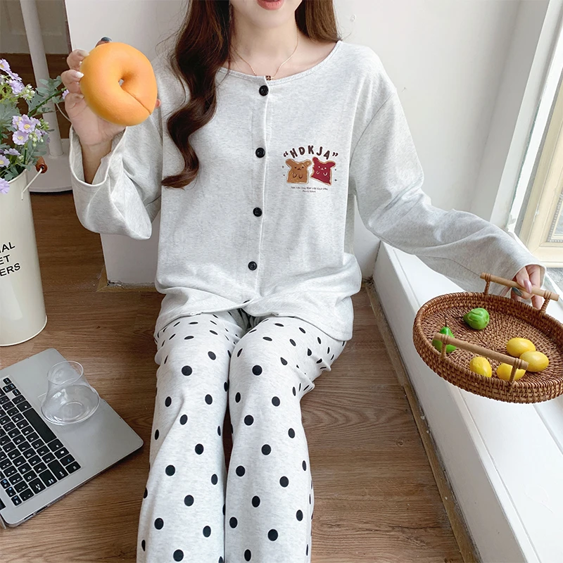 纯棉睡衣春秋季长袖长裤套装女士学生款爆款2025新款宽松家居服