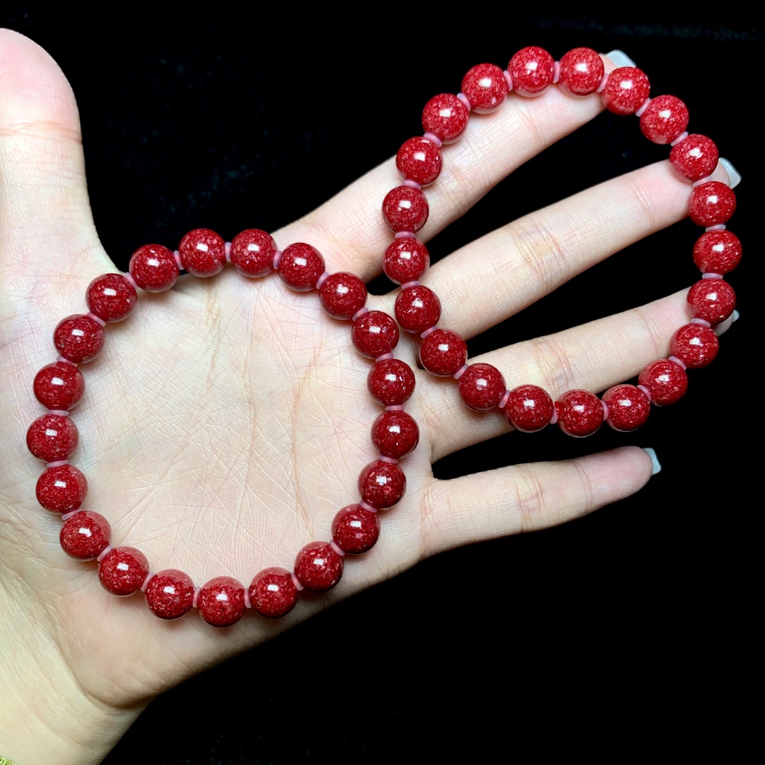 含辰砂工艺品朱砂单圈手串-多样性发一件-8mm-DS52866（甄选）