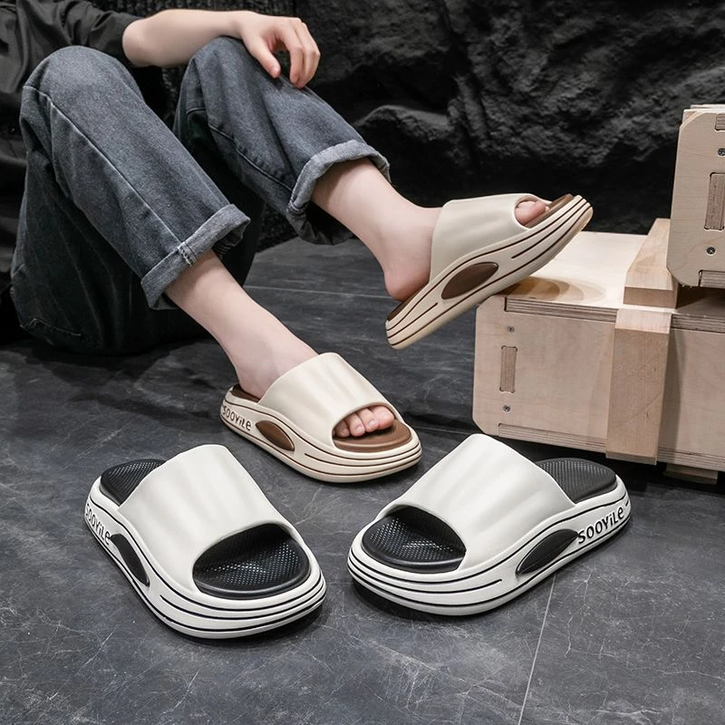 一字拖拼接款夏季外穿EVA厚底潮拖鞋厚底防滑运动男简约百搭耐磨