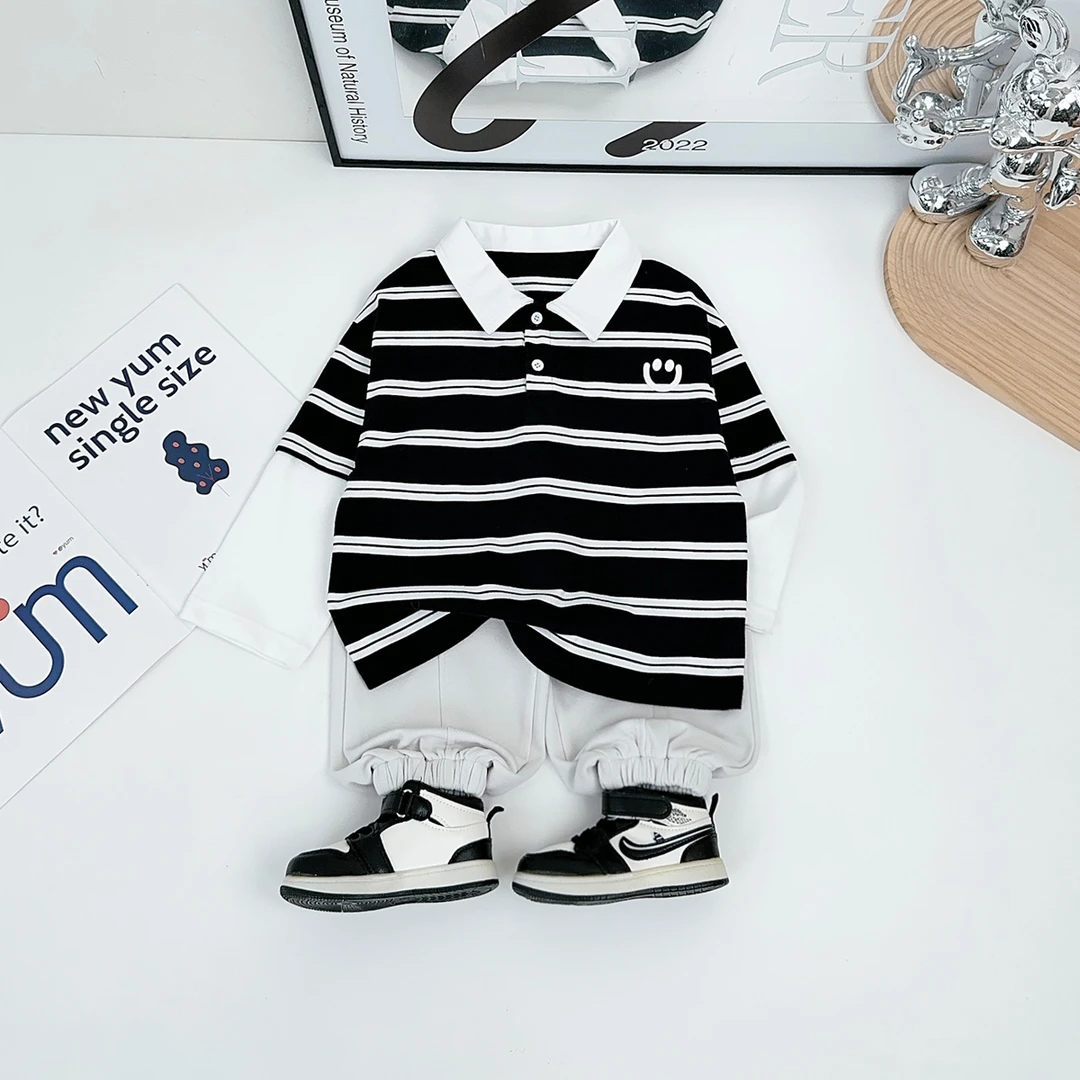 儿童POLO衫长袖卫衣2025新款春装男童洋气 BQ25116N 悠悠童话童装