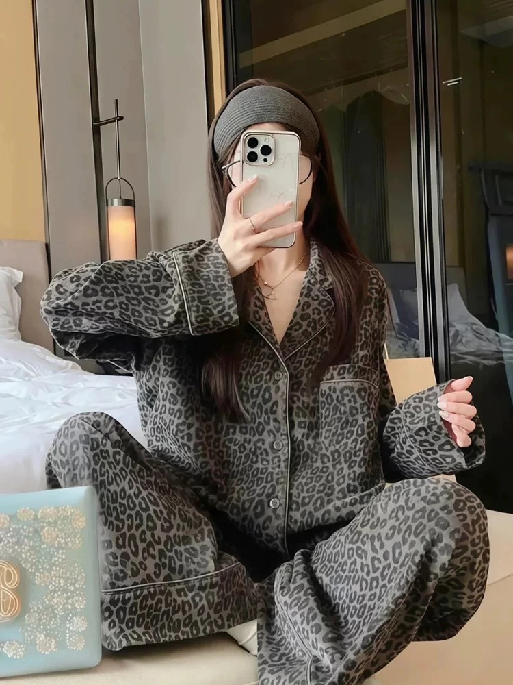 【羊绒】睡衣女款秋冬季带胸垫2025新款春秋款长袖保暖家居服套装