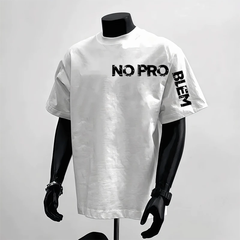 重磅纯棉230g白色T恤短袖潮牌休闲宽松夏季潮流男生半袖圆领宽松