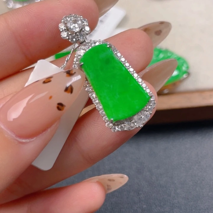 翡翠银S925镶嵌吊坠(不含链)l k ki