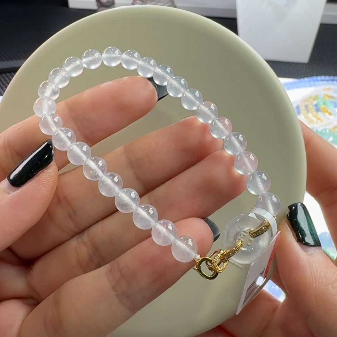 翡翠手链未镶嵌玻璃白钢手串卡6 毕业！大漏！强推！