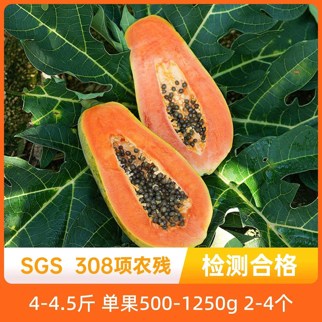 辰颐物语 海南红心木瓜4-4.5斤2-4个 香甜多汁 皮薄水果 产地采摘