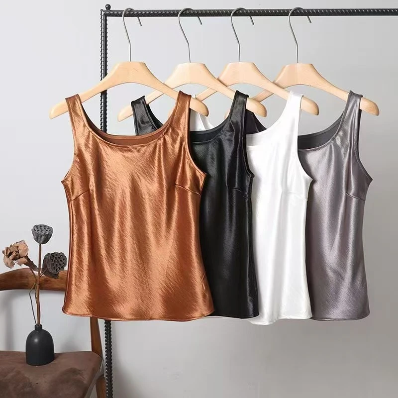 丝源-月下美人2025春季新款重磅重工缎面双穿内搭背心吊带